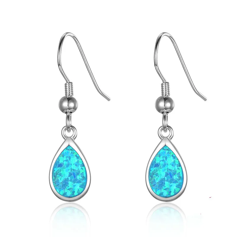 925 Sterling Silver Opal Natural Stone Earrings Women Korean Long Silver 925 Earrings Fashion 2020 Drop Wedding Jewelry