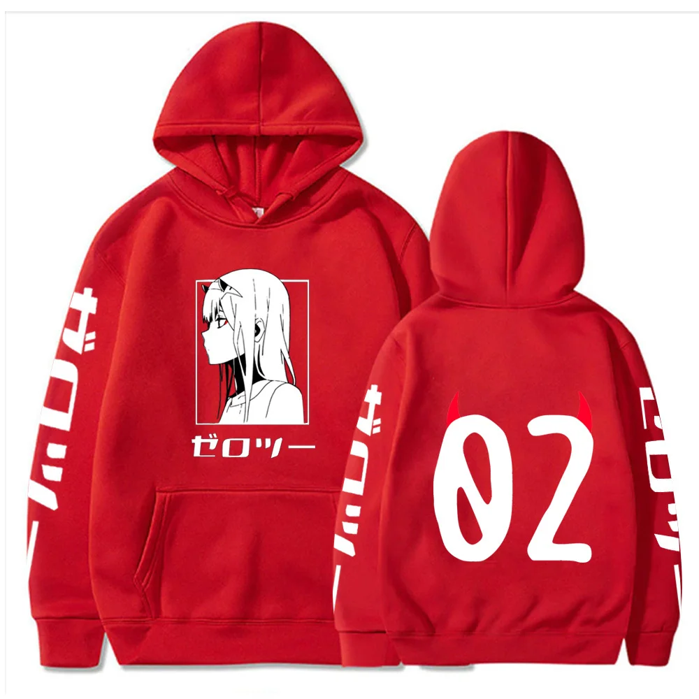 Sudadera con capucha y estampado de Darling In The Franxx Zero Two, ropa para Parte Superior Femenina, Casual, holgada y cálida, estilo Hip Hop,