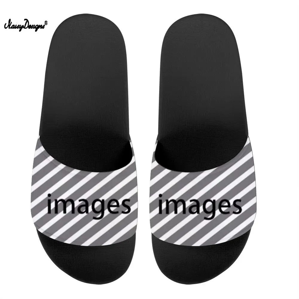 NOISYDESIGNS Designer Customize Your Logos/Name/Iamge Print Summer Female/Male/Kids Indoor Non-slip Slipper Zapatos Mujer