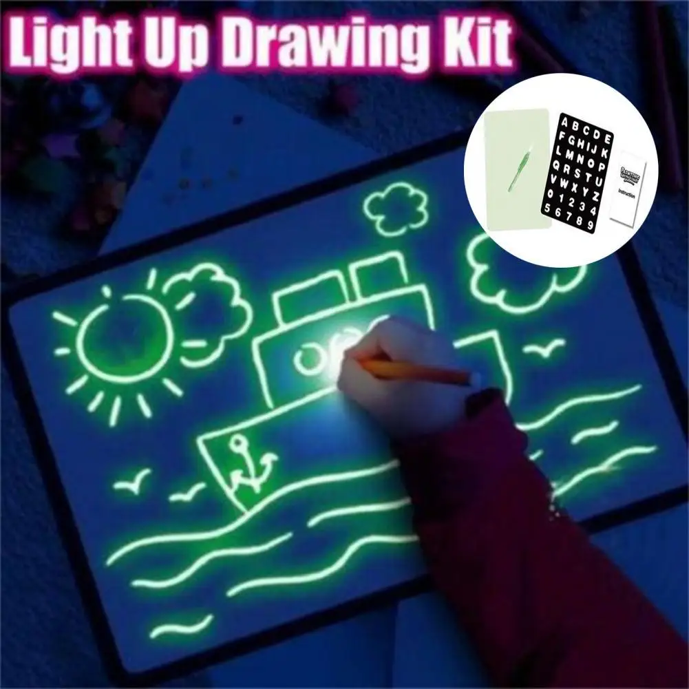 Tavolo da disegno luminoso Doodle fluorescente Scribbler Board educazione precoce bambini apprendimento giocattoli scrittura Doodle Pad per studente