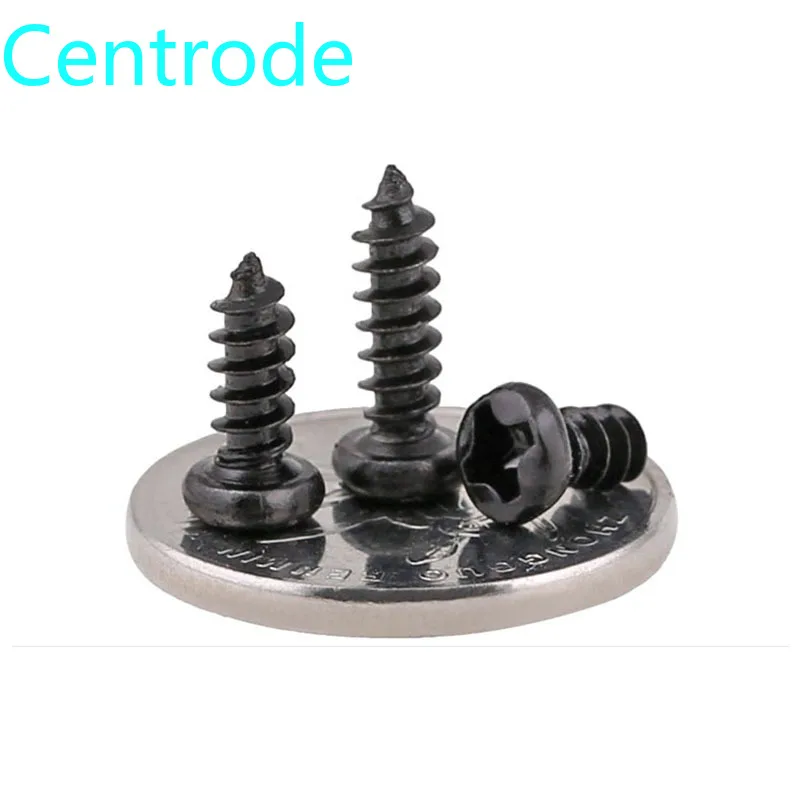 Black Philip's Round Head Self Tapping Small Screws PA Cross Pan Head Tapping Screws Electronic Mini Screw M1-M2 1000pcs