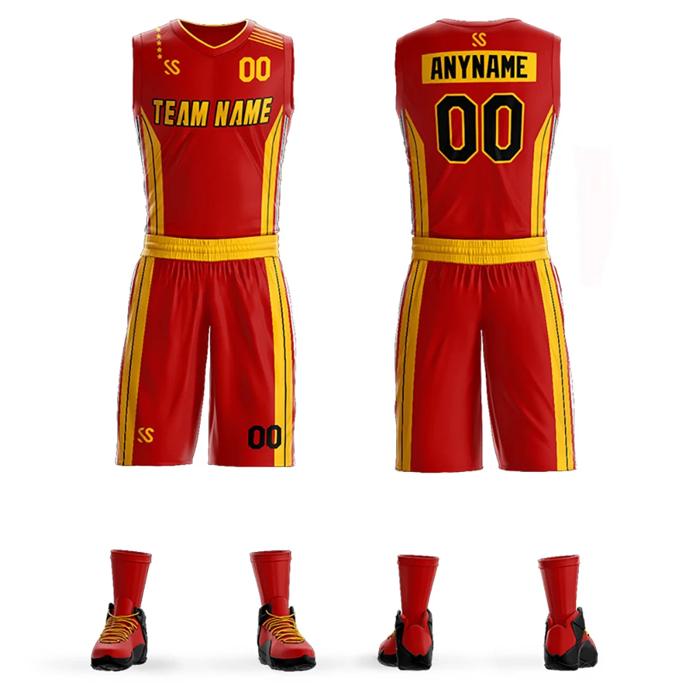 Custom Basketball Jersey Sets Sublimation Printing Team Name Number Basketball Shirt College League Vest Shorts Suit