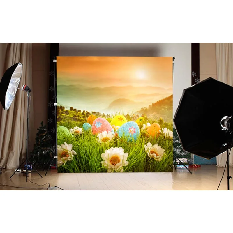 

Fantasy sunset backgrounds Easter egg outdoor kids photo shooting backdrop for photographic Studio accessories fotografia GE-114