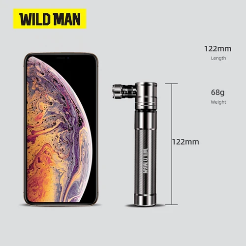 Imagen 2 del producto Bomba de Bicicleta WILD MAN, Inflador de Aire Manual de Aleación para Neumáticos de Ciclismo, Válvula Schrader Presta, Mini Bomba para Bicicleta y Balones, 100 PSI