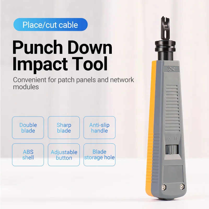 Vention Punch Down Impact Tool Network Punch Tool with Two Blade Convenient for Patch Panels Wire Modules 110 Punch Down Tool