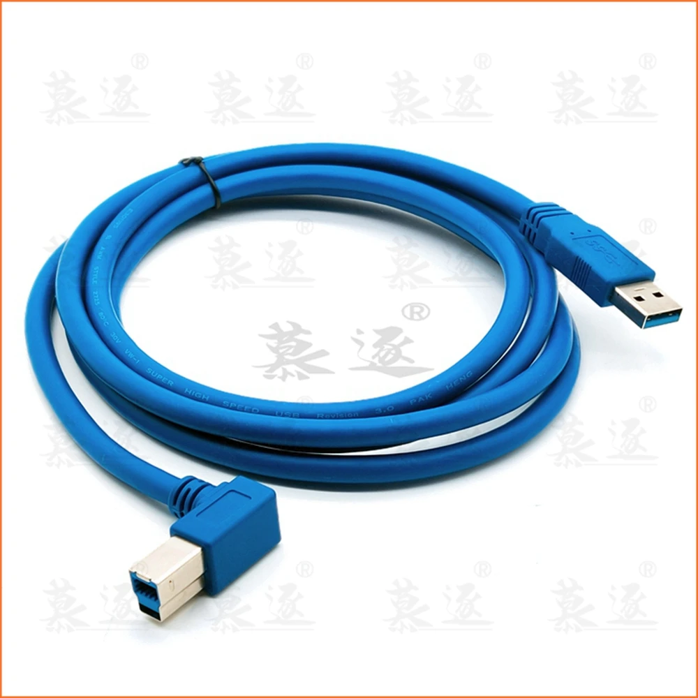 USB 3,0 Typ A Stecker auf B Stecker 90 grad ellenbogen Abgewinkelt Drucker Kabel Blau 0,6 m 1m 1,8 m 3m