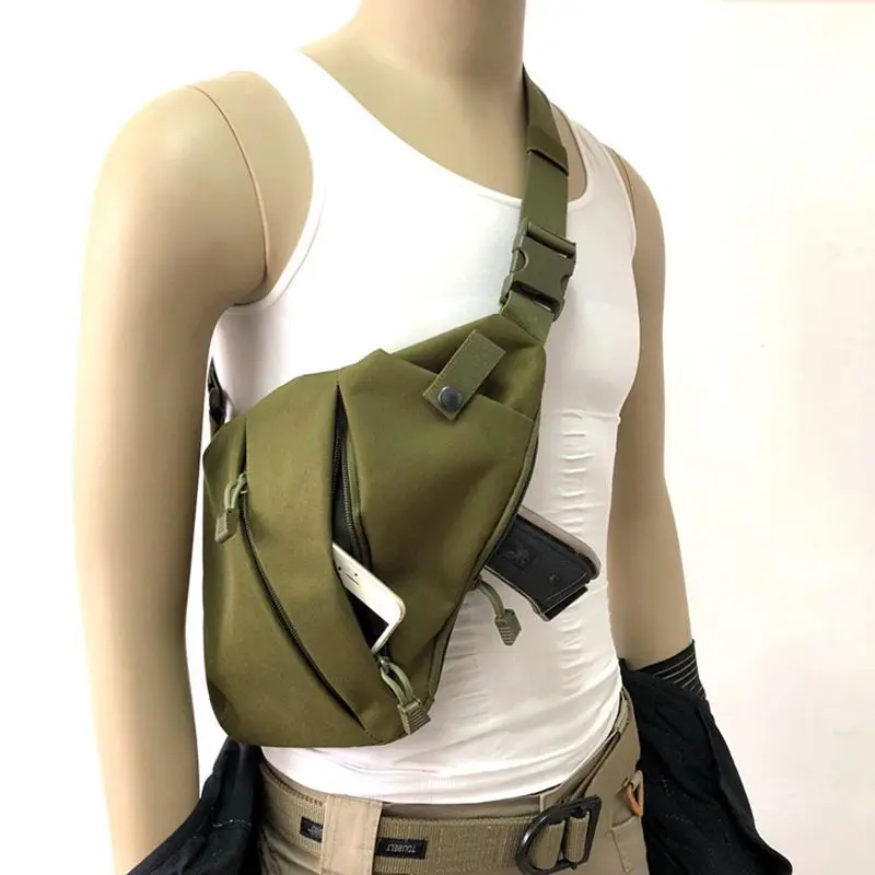 Bolsa táctica oculta para hombre, bolsa de almacenamiento para pistola, bolso de hombro de nailon para izquierda y derecha, antirrobo, bolso de