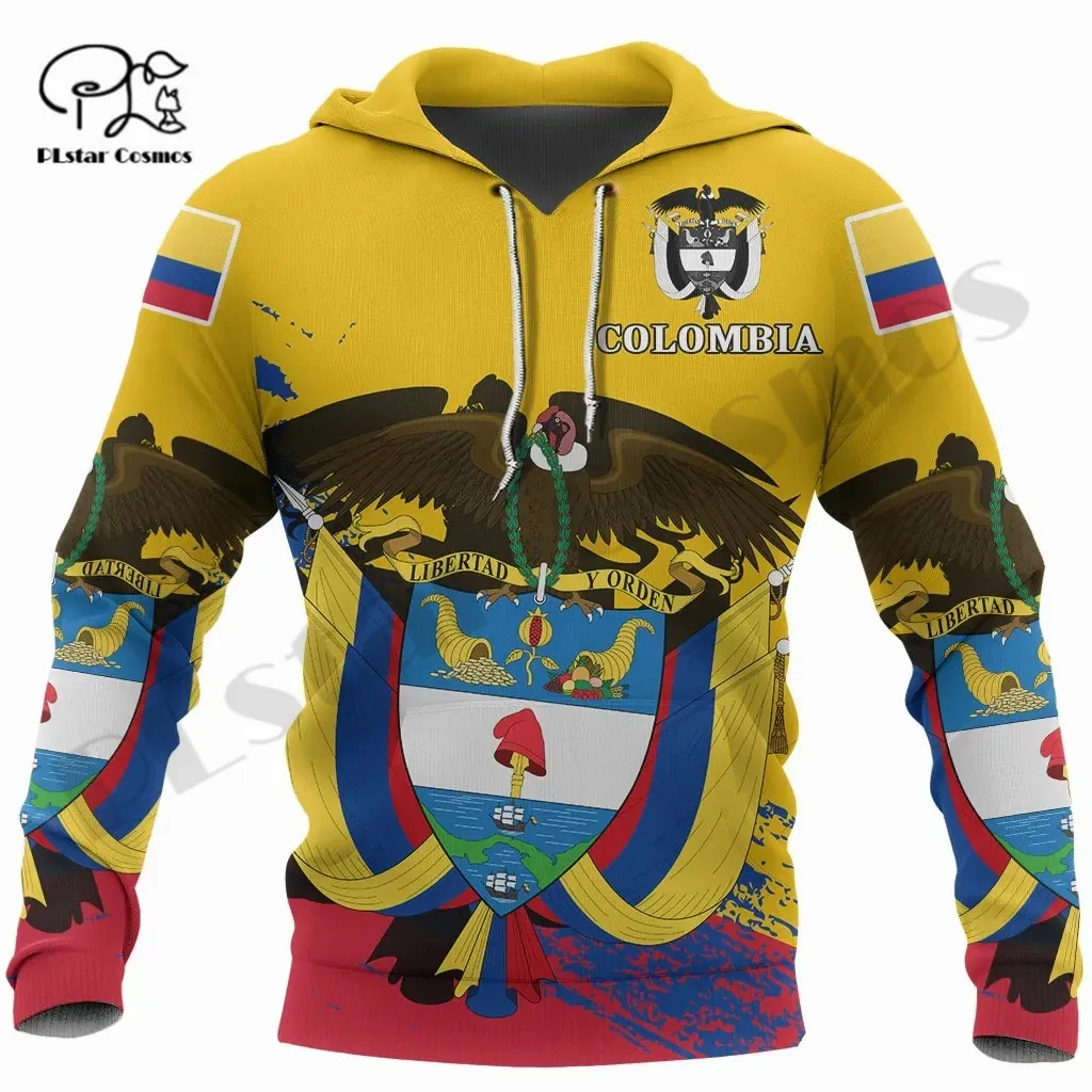 PLstar Cosmos 3DPrint Newest Colombia Country Flag Unique Men/Women Premium Hrajuku Casual Streetwear Hoodies/Zip/Sweatshirt -2