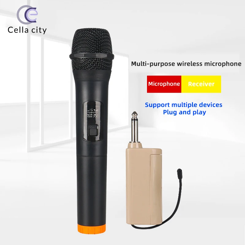 

CELLA CITY Wireless Microphone Live Streaming Family Karaoke Portable Handheld Mic Professional Stage Performance Equipment