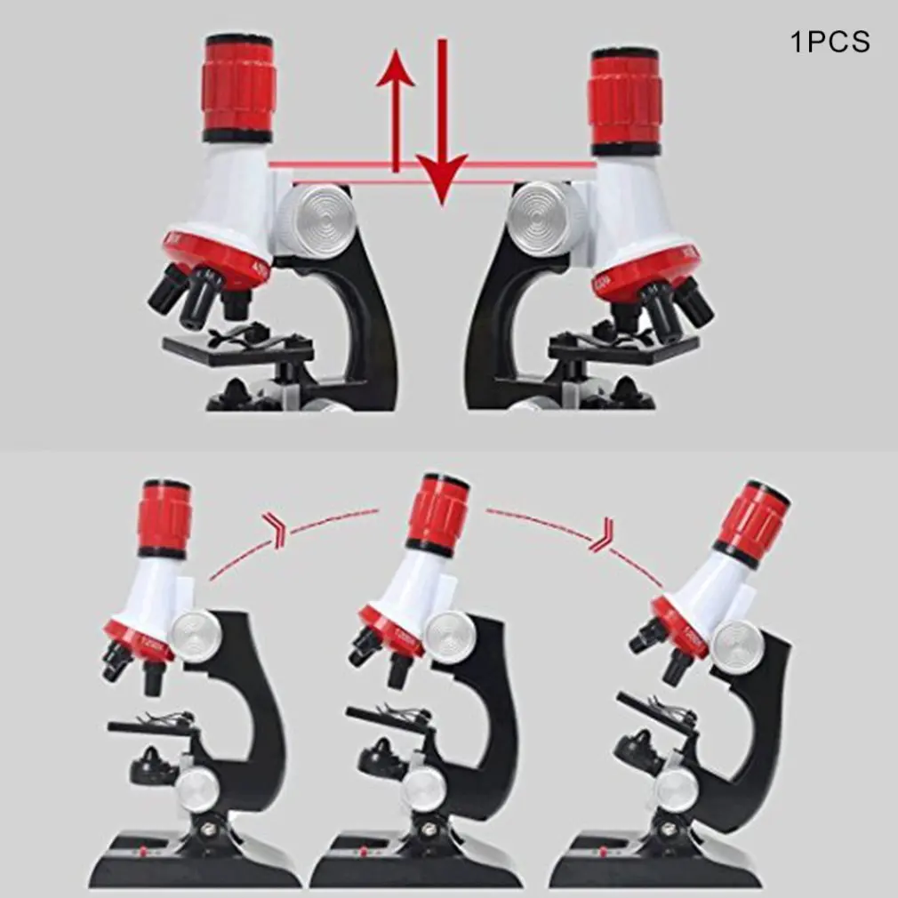 Microscope Kit Lab LED 1200X Home School Science Educational Toy Gift Refined Biological Microscope For Kids Child