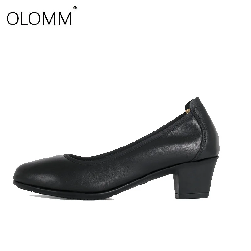 2019 Fashion Women Pumps With High Heels For Ladies Work Shoes Dancing Platform Pumps Women Genuine Leather Shoes Mary Janes