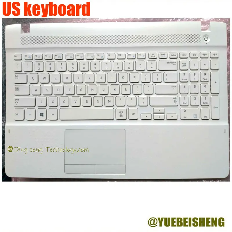 

YUEBEISEHNG New/Org for Samsung NP270E5J 270E5G 270E5U 270E5R 270E5K palmrest US keyboard upper cover Touchpad,White