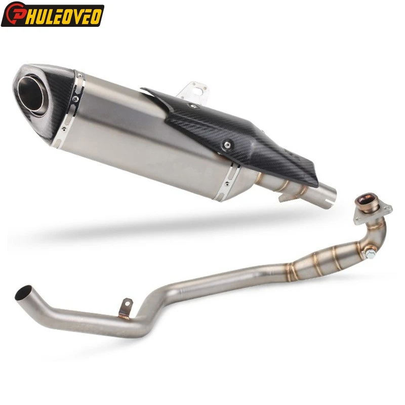 Motorcycle Exhaust Full System Header with Muffler Escape Demper Link Pipe Carbon Shield Cover for Honda X-ADV 750 2017-2023