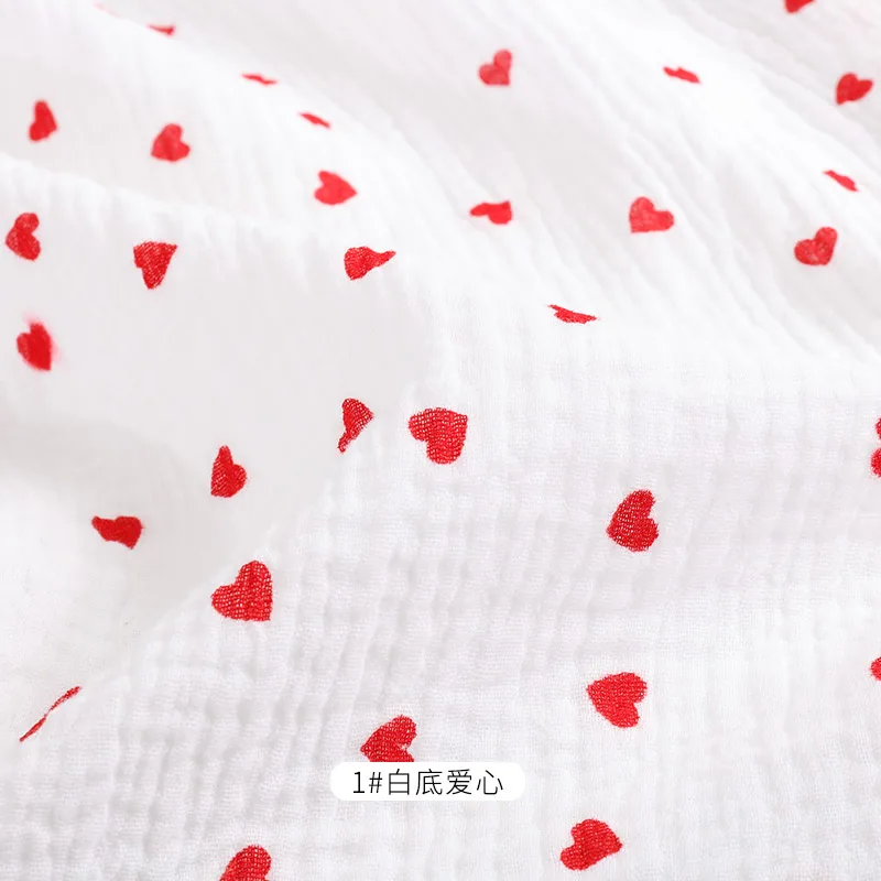 Soft Heart Print Cotton Sewing Fabric for DIY Projects