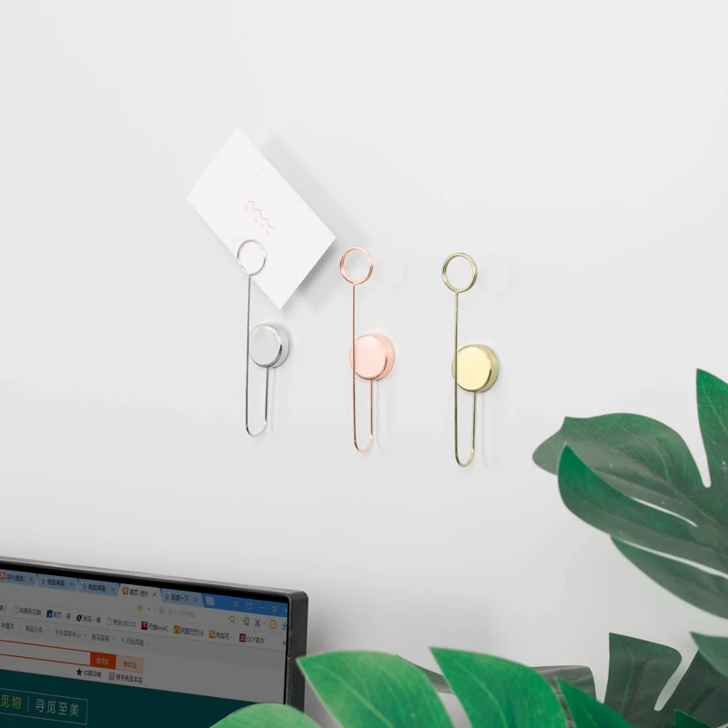 Auto-adesivo Metal Note Clip para Decoração de Parede, Photo Clip, Photo Holder, Photo Display Stand, Card Stand