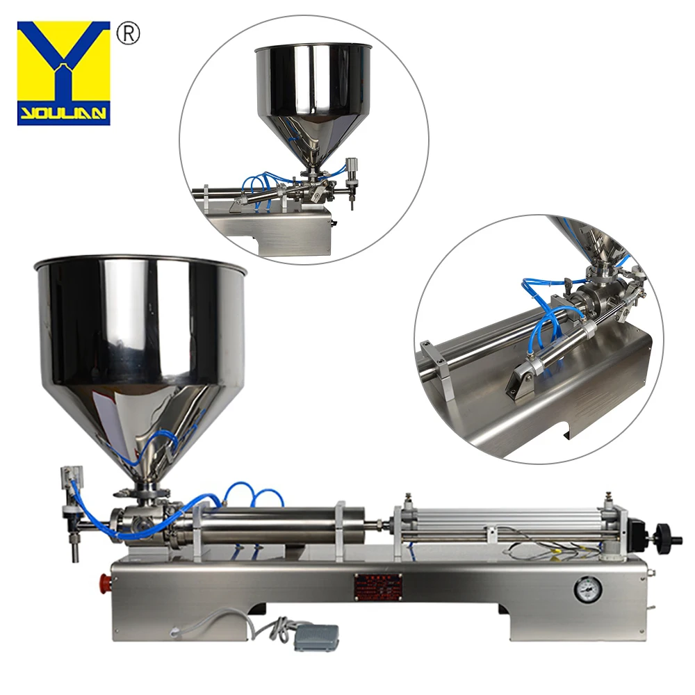 5-100ml Piston Filling machine oil filling machine paste/liquid filler SS304 food grade cream shampoo filling machine