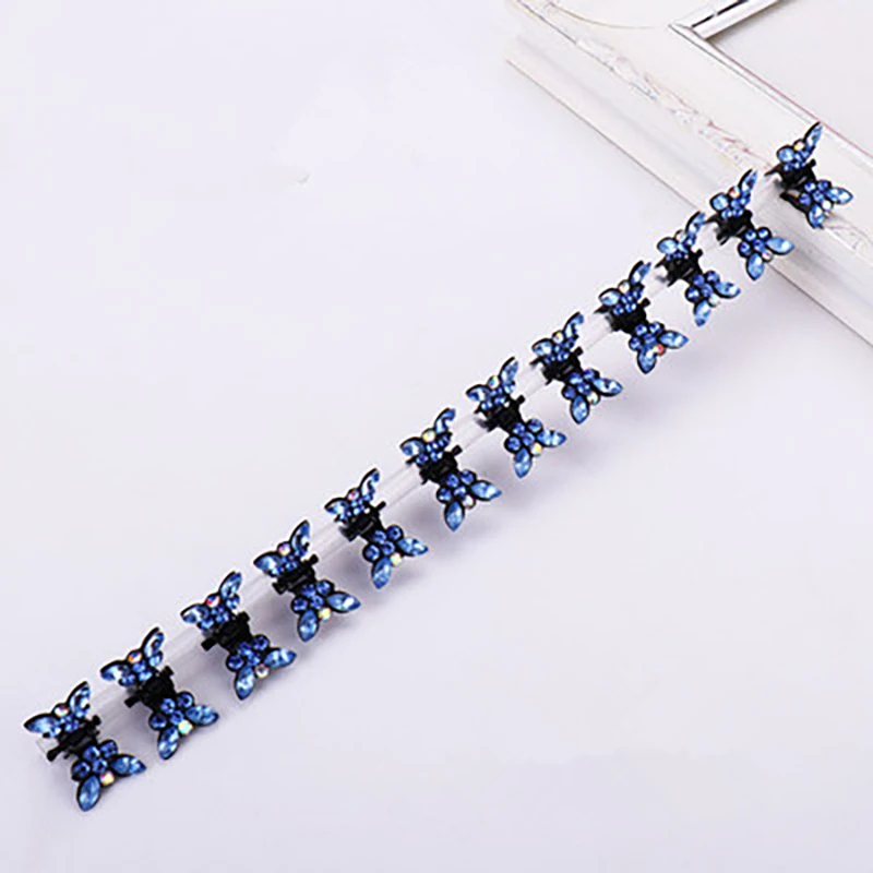 12PCS/Lot Girls Small Cute Crystal Butterfly Metal Hair Clips Headband Hairpins Hair Oranment Fashion Hair Accessories