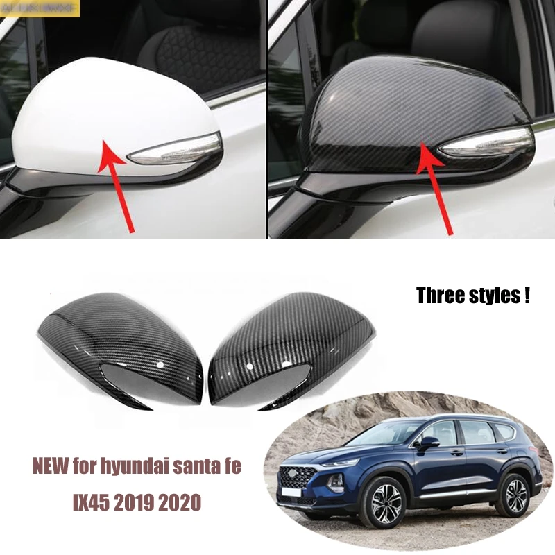 For hyundai santa fe IX45 2019 2020 Car Accessories Outside Door Rearview Mirror Decoration Protector Shell Covers trim Housing