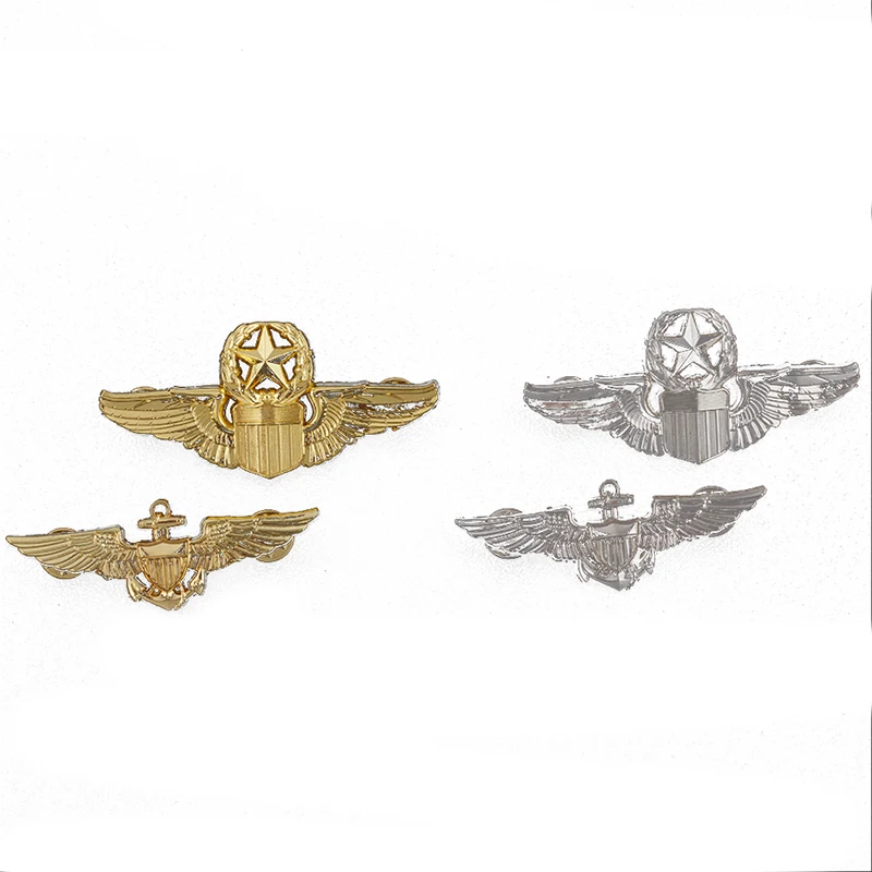 Wwii Us Command Badge Pin Brooch Us Army Wings Military Command Master Aviator Metal Wings Badge