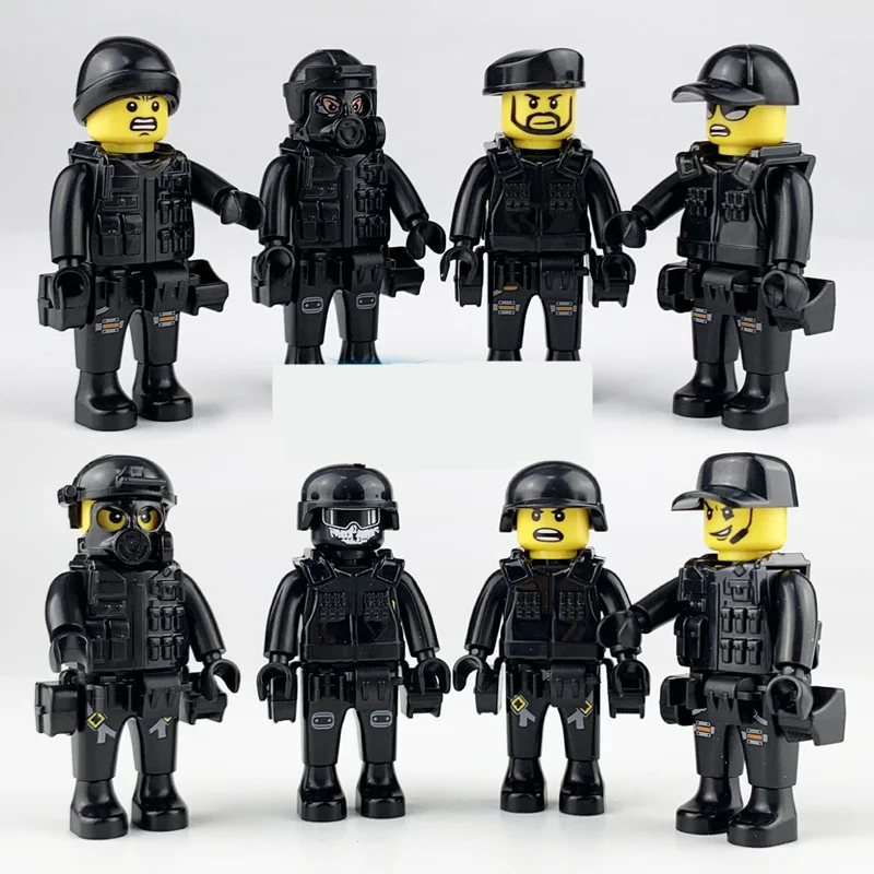 SWAT Building Blocks Model Accessory Compatible Assembly Cartoon Mini Action Figures Bricks military Set Children Gifts