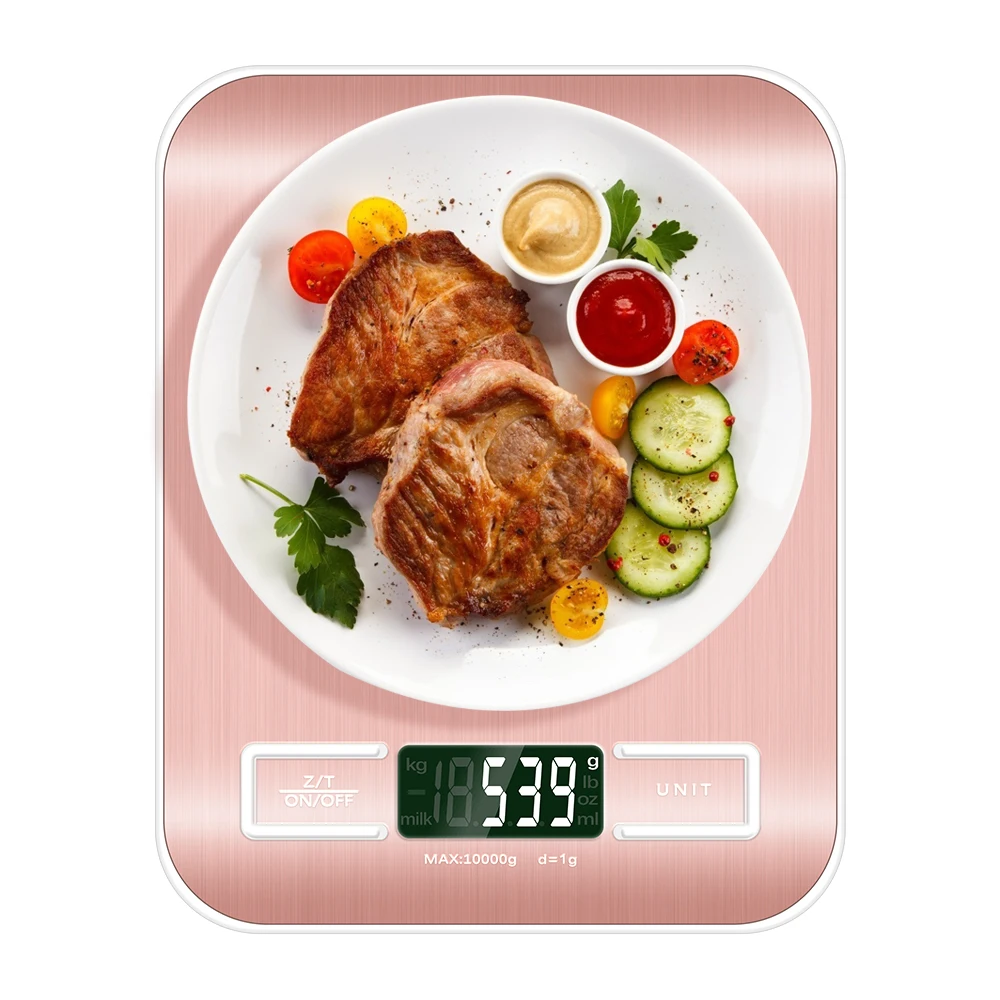 15Kg/10kg/5kg/ 1g Digital Kitchen Scale Food Diet Scales Slim Stainless Steel Steelyard Weighing Balance for Jewelry 40%off