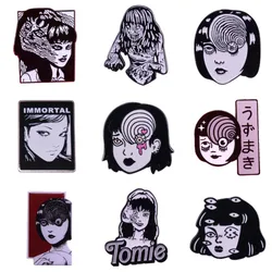Excellent Quality Japanese Manga Artist Horror Cartoon Brooch Anime Metal Enamel Pins Terror Movies Creative Children Gift Badge