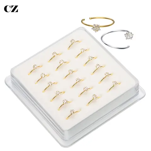925 스털링 실버 코 링 3.0mm 스타 큐빅 지르콘 코 쥬얼리 피어싱 Nez Aro Nariz Plata Joyería Corporal