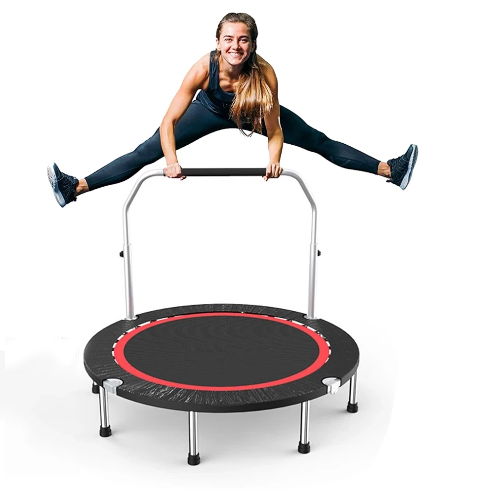 40inch 100x22cm Trampoline Bouncing Bed Foldable Jumping Sport Fitness Exercise Tools with Handle for Kids Adults Max Load 150kg