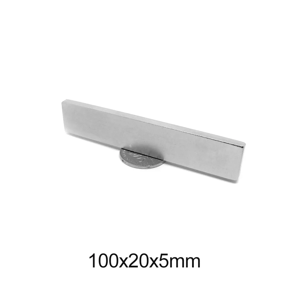 1/2/3/5PCS 100x20x5mm Longer Strip Strong Powerful Magnets N35 Block Rectangular Permanent Neodymium Magnet 100x20x5 100*20*5