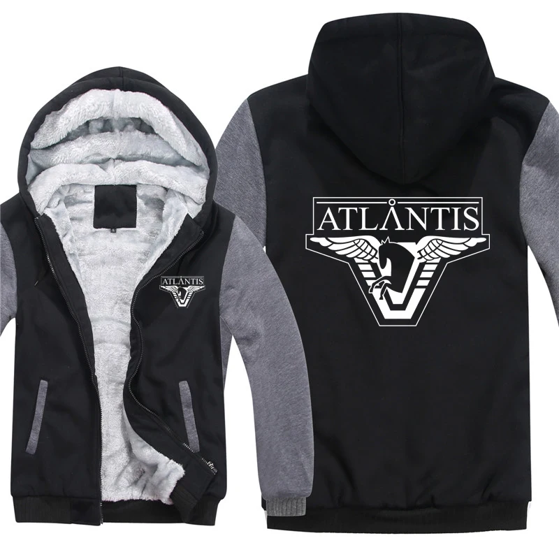 Winter Stargate Atlantis Hoodies Men Fashion Coat Pullover Fleece Liner Jacket Stargate Atlantis Sweatshirts Hoody