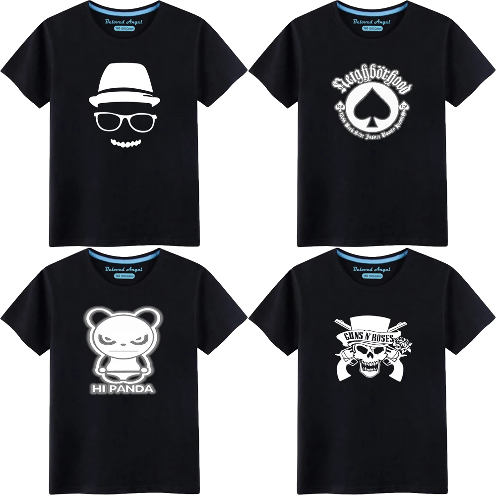 

3D Kids T-shirt Streetwear Toddler Girls Hip Hop Luminous Tops Kawaii Tees Fashion Baby Boys Cute Clothes Children Clothing
