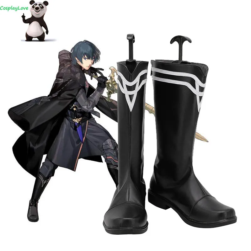 

Fire Emblem: Three Houses Male Byleth Black Cosplay Shoes Long Boots Leather CosplayLove For Halloween Christmas