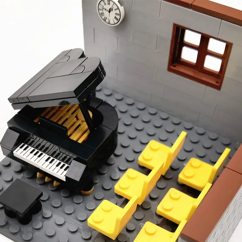 Creatieve Piano Haarden Huis Meubels Bouwstenen Stad Straat Hoek Diy Bricks Gift Speelgoed Voor Meisje Jongen Compatibel Classic