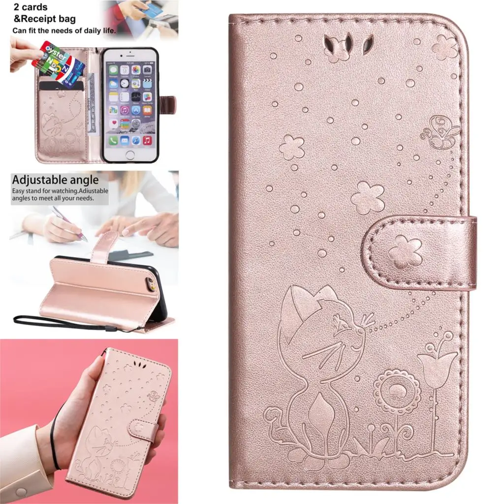 Rose Gold Glitter Cases For carcaso iPhone SE Cover Apple iPhone capa 5 5S 6 12 Pro 6S Plus Max Mini PU Leather Book Wallet Caso