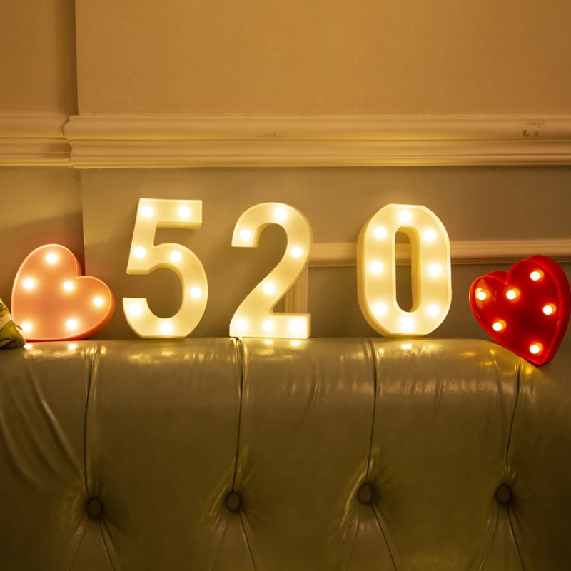 Letter Led light Indoor Decor Wall Hanging Lamp 3D 26 English Alphabet for For Party Wedding Birthday Festival Night Light