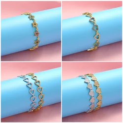 Gold-colour Star/Heart Bracelet for Women CZ Crystal Adjustable Lobster Clasp Bracelet Brass Material Jewelry Wholesale:VL137