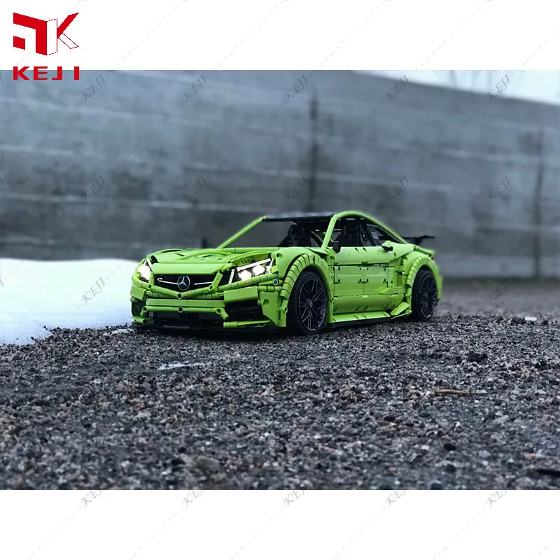 KEJI 2021 New MOC-60193 C63 AMG Super Sports Racing Car Model Building Blocks Bricks Kit DIY Toys Christmas Gift