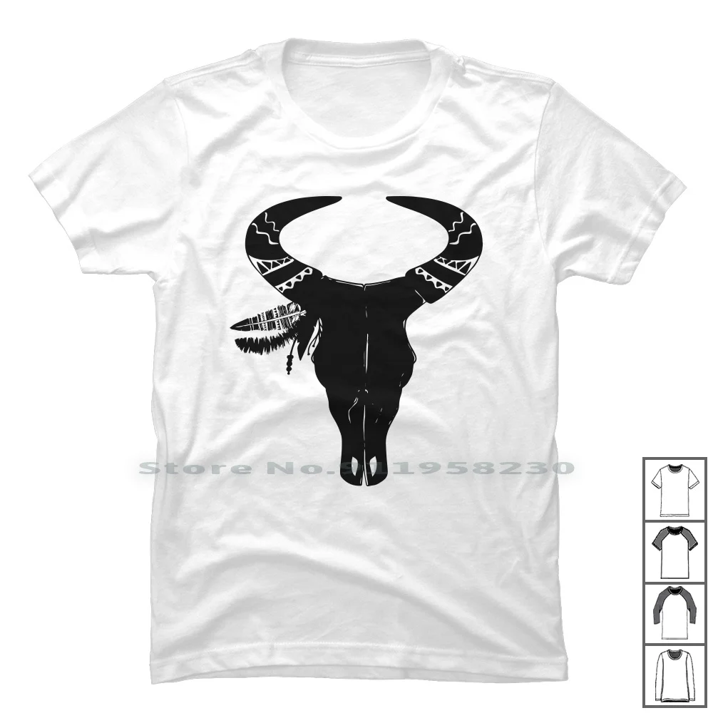 Animal Skull Head T Shirt 100% Cotton Lifestyle Clothing Fashion Thing Style Skull Shot Head Hot