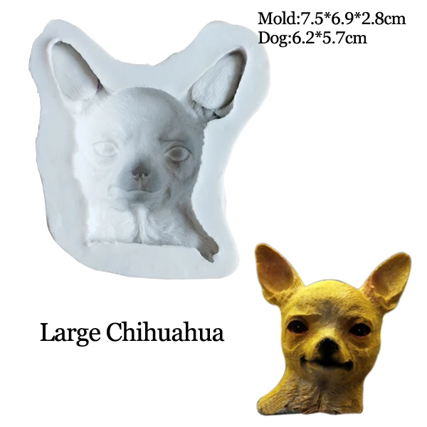 Large Chihuahua Dog Silicone Soap Mold Cake Decorating Tools Fondant Resin Sugarcraft Gumpaste Chocolate Sugarcraft Mold M2371