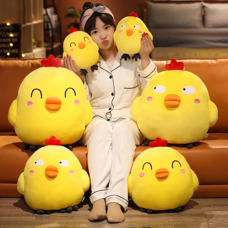 

25/50/65cm Fat Kawaii Yellow Chicken Plush Toy Pillow Toys Soft Stuffed Animal Doll Chair Cushion High Quality Creative Gift