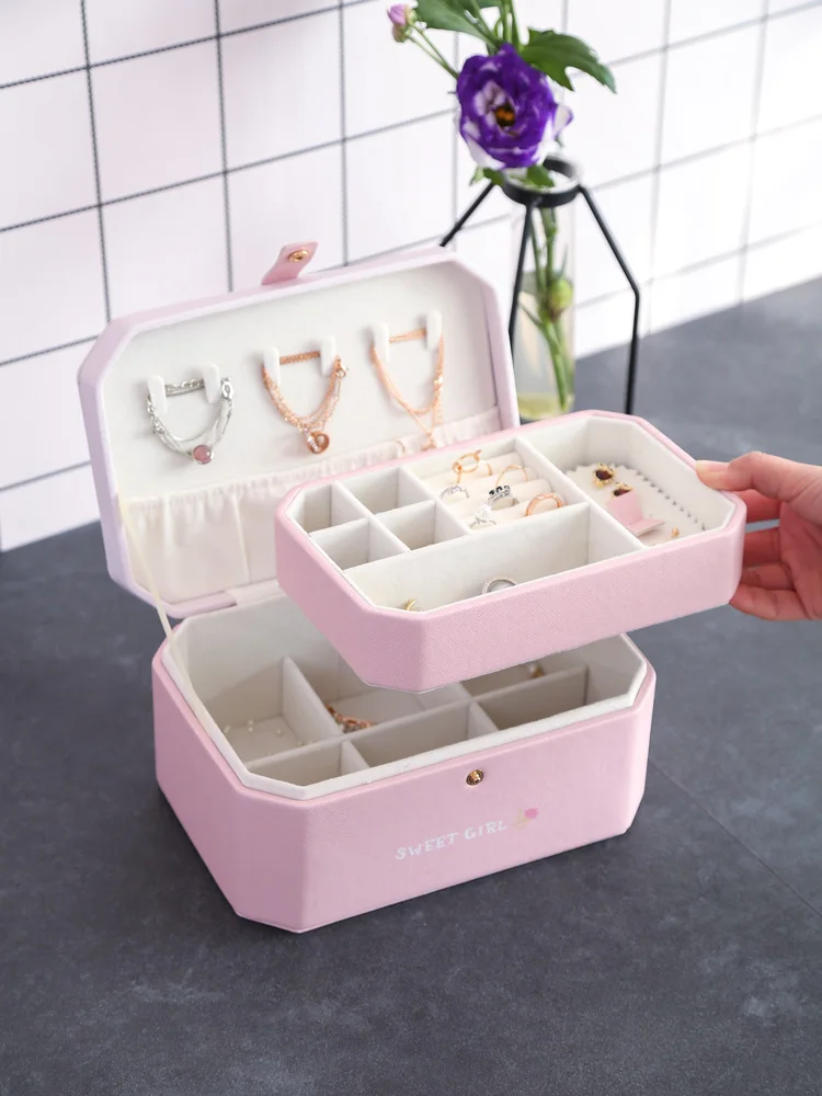 Collection Earrings Jewelry Necklaces Home Networks Celebrities Large Capacity Portable Case for Jewelry Gift Box Dressing Case