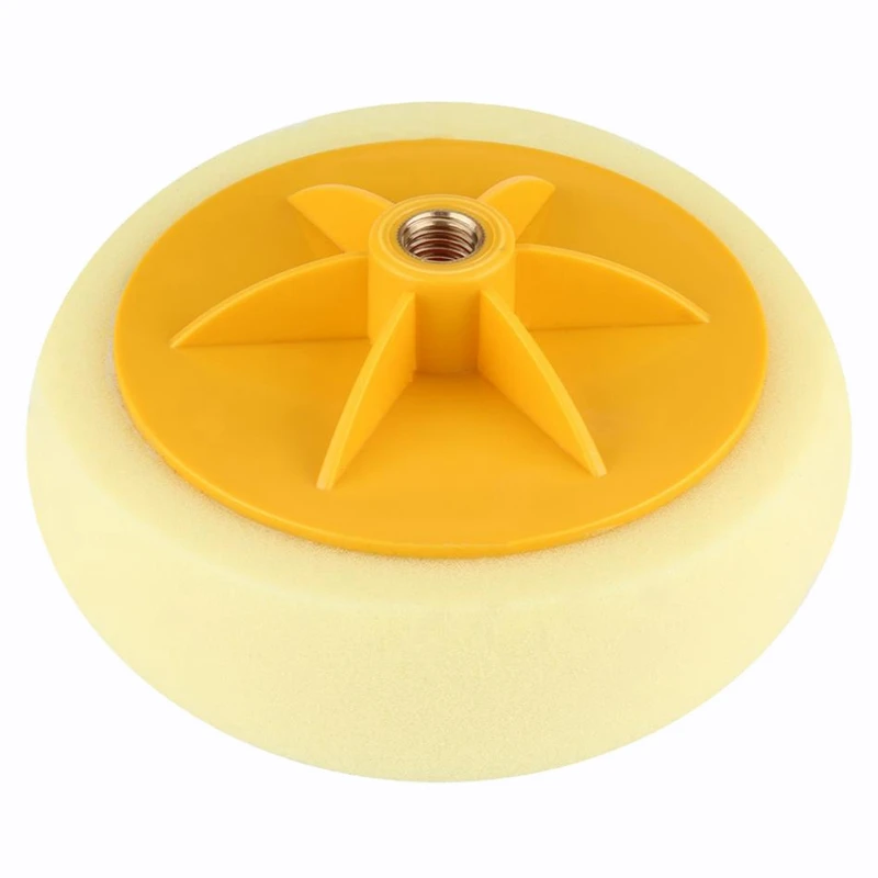 6 Inch/15Cm Car Polishing Waxing Pad Sponge M14 Wheel Polishing Waxing Pad Kit Tool For Car Polisher Yellow