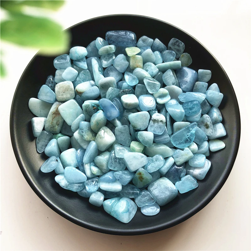 50g 8-12mm Natural Aquamarine Quartz Gravel Crystal Stone Rock Chips Specimen Lucky Natural Stones and Minerals