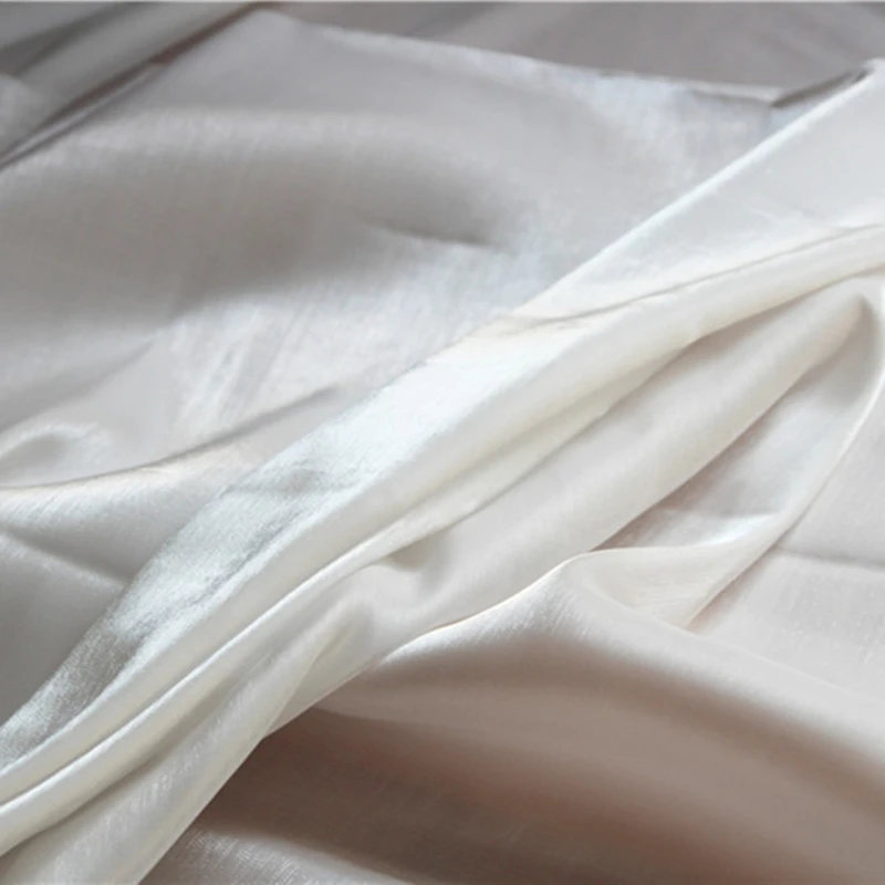 Mercerized Silk Satin Fabric White Shiny DIY Background Decor Shirts Nightgown Bridal Skirts Dress Clothes Designer Fabric