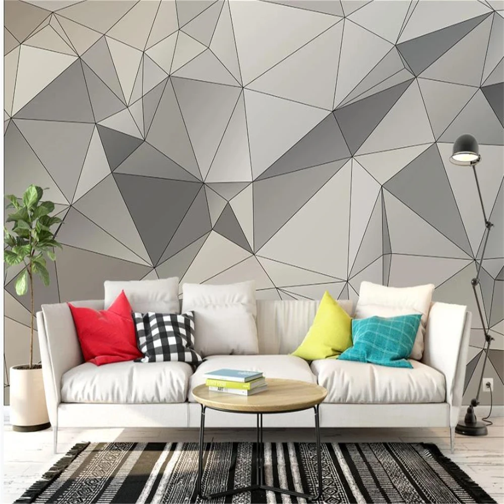 

3d murals wallpaper for living room Simple geometric wallpapers three-dimensional art pattern TV sofa background wall