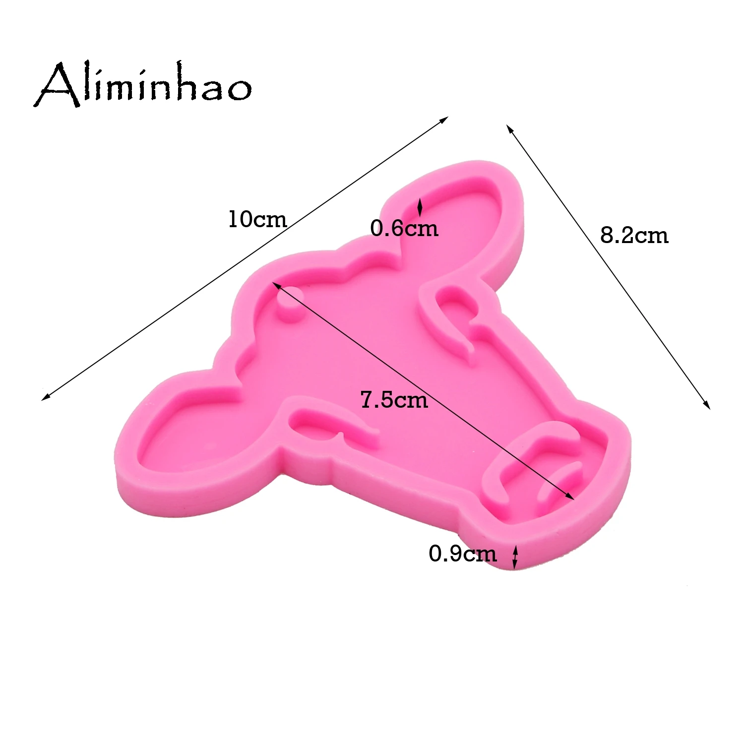 DY0095 Shiny Cow/Bull Head Keychains Silicone Mold DIY Jewelry Making with Epoxy Resin - Fondant Chocolate Cake Molds