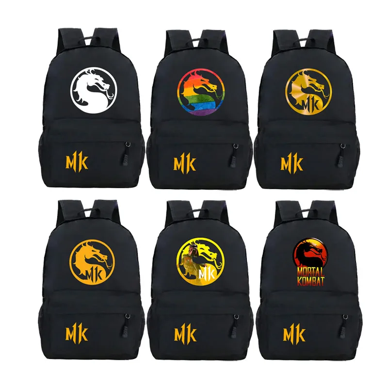 

Fashion Mortal Kombat Backpack Boys Girls School Bag Teenage Book Bag Travel Rucksack Children School Backpacks Laptop Mochila