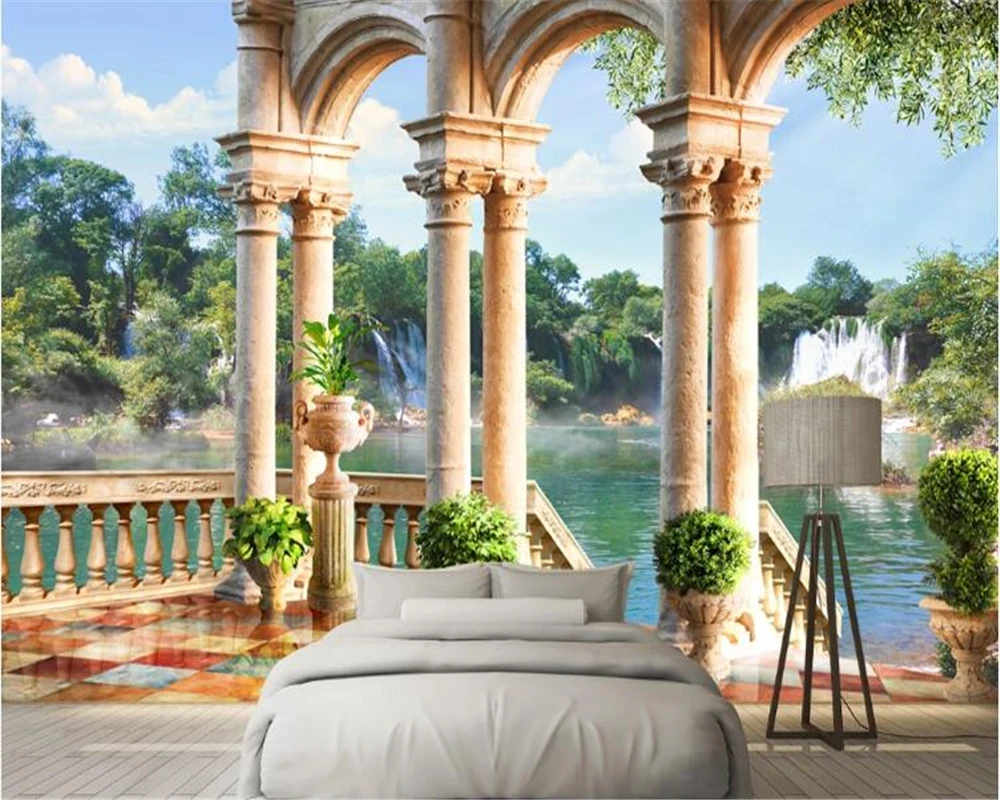 

Custom photo wallpaper 3d mural Roman European Architectural scenery living room TV background Self-adhesive mural wallpaper