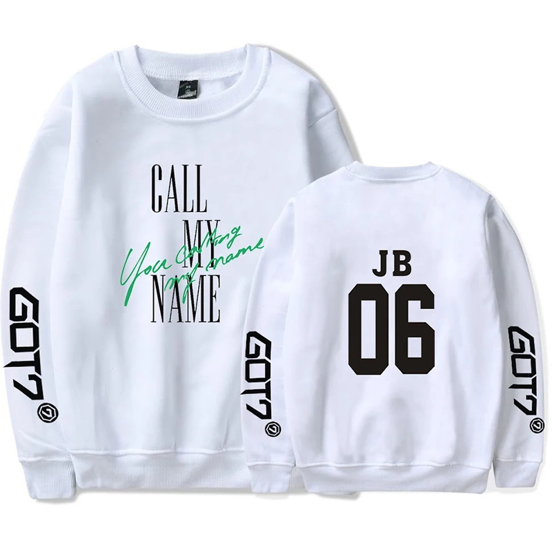 

Got7 JB 06 Kpop Hoodie Pullover Street Style Hip Hop Men Women Capless Sweatshirts Long Sleeve Harajuku Hoodies White Black Tops