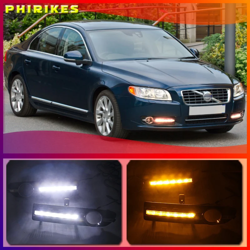 2pcs Car LED DRL Daytime Running Lights Running Lamp For Volvo S80 S80L 2007 2008 2009 2010 2011 2012 2013